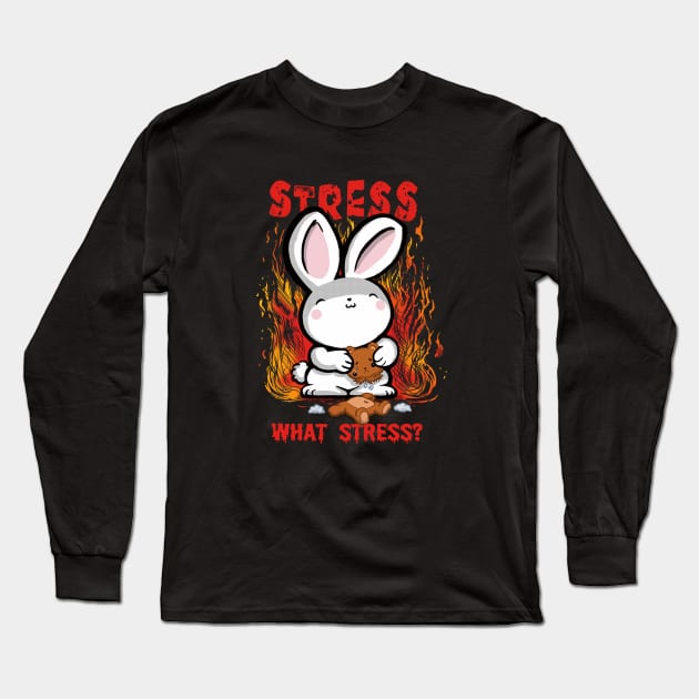 Bunny Stressed Long Sleeve T-Shirt by Raging Sockmonkey